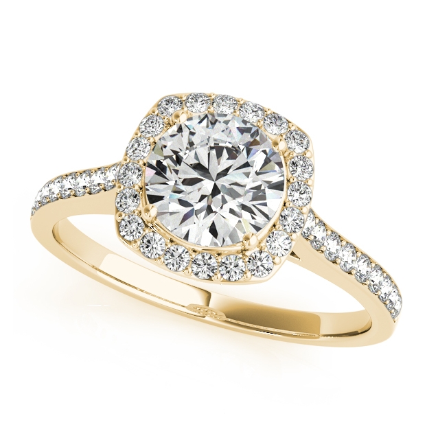 Yellow Gold Engagement Rings - 14k & 18k - Diamonds & CZ
